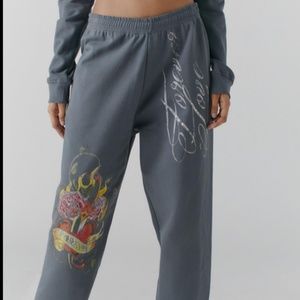 Urban Outfitters Forever Love Gray Fleece Sweatpants